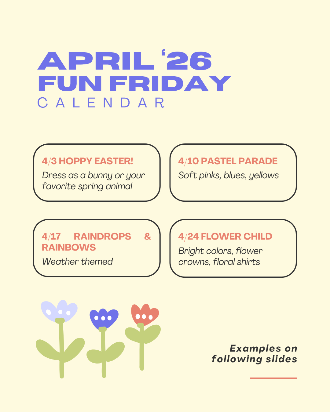 April 2026 Fun Friday Calendar - English